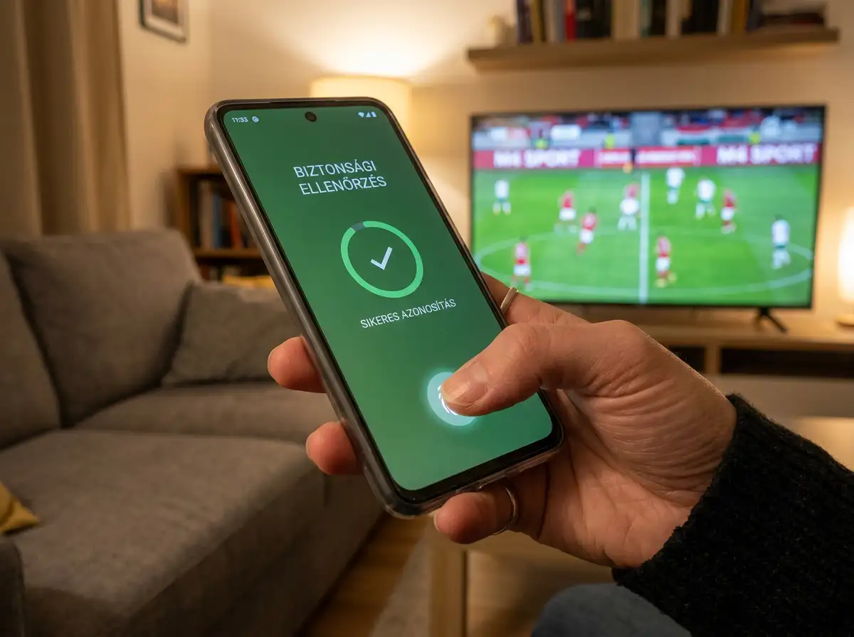 Ruka drži pametni telefon dok potvrđuje plaćanje otiskom prsta na zaslonu